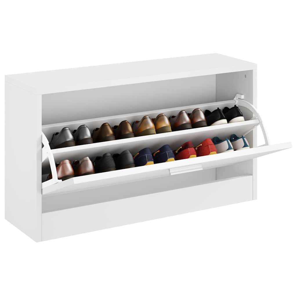 vidaXL Schuhbank Hochglanz-Weiß 80 x 24 x 45 cm Holzwerkstoff