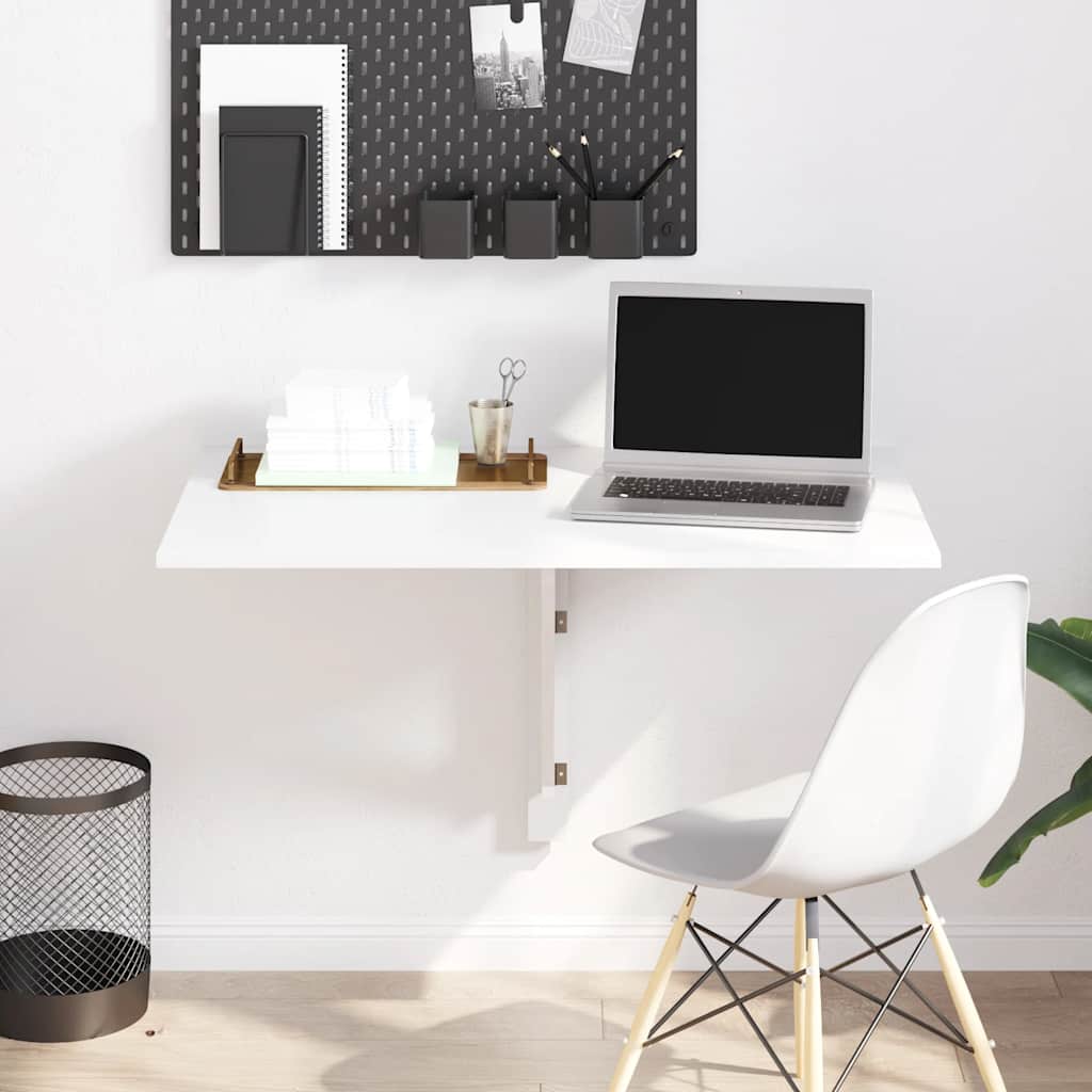 vidaXL Wand-Klapptisch Hochglanz-Weiß 100x60x56 cm Holzwerkstoff