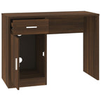 vidaXL Schreibtisch mit Stauraum Braun Eichen-Optik 100x40x73 cm