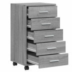 vidaXL Schubladenschrank mit Rollen Grau Sonoma Holzwerkstoff