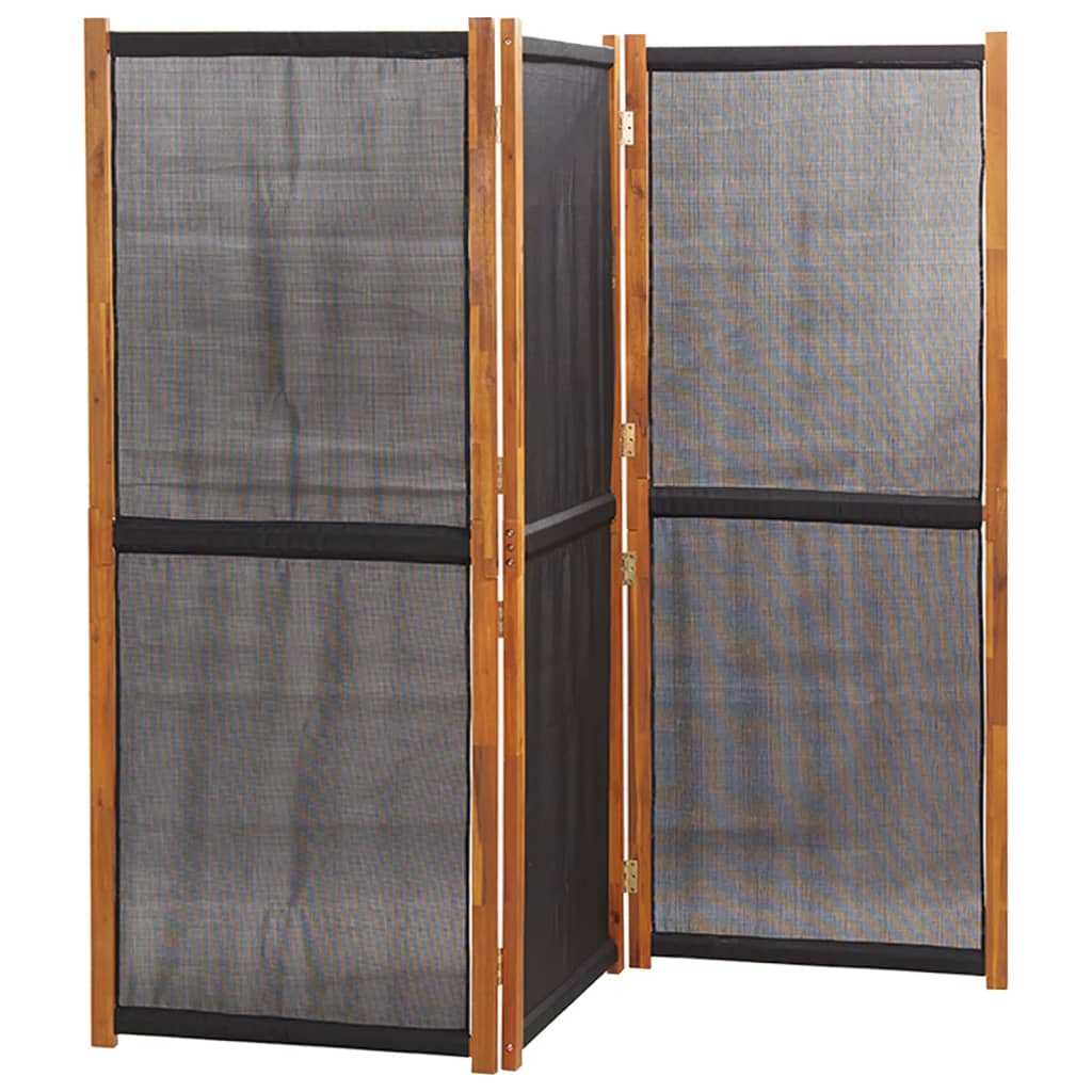 vidaXL 3-tlg. Raumteiler Schwarz 210x180 cm