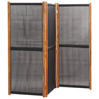 vidaXL 3-tlg. Raumteiler Schwarz 210x180 cm