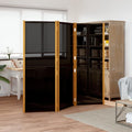 vidaXL 3-tlg. Raumteiler Schwarz 210x180 cm