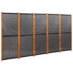 vidaXL 5-tlg. Raumteiler Schwarz 350x180 cm