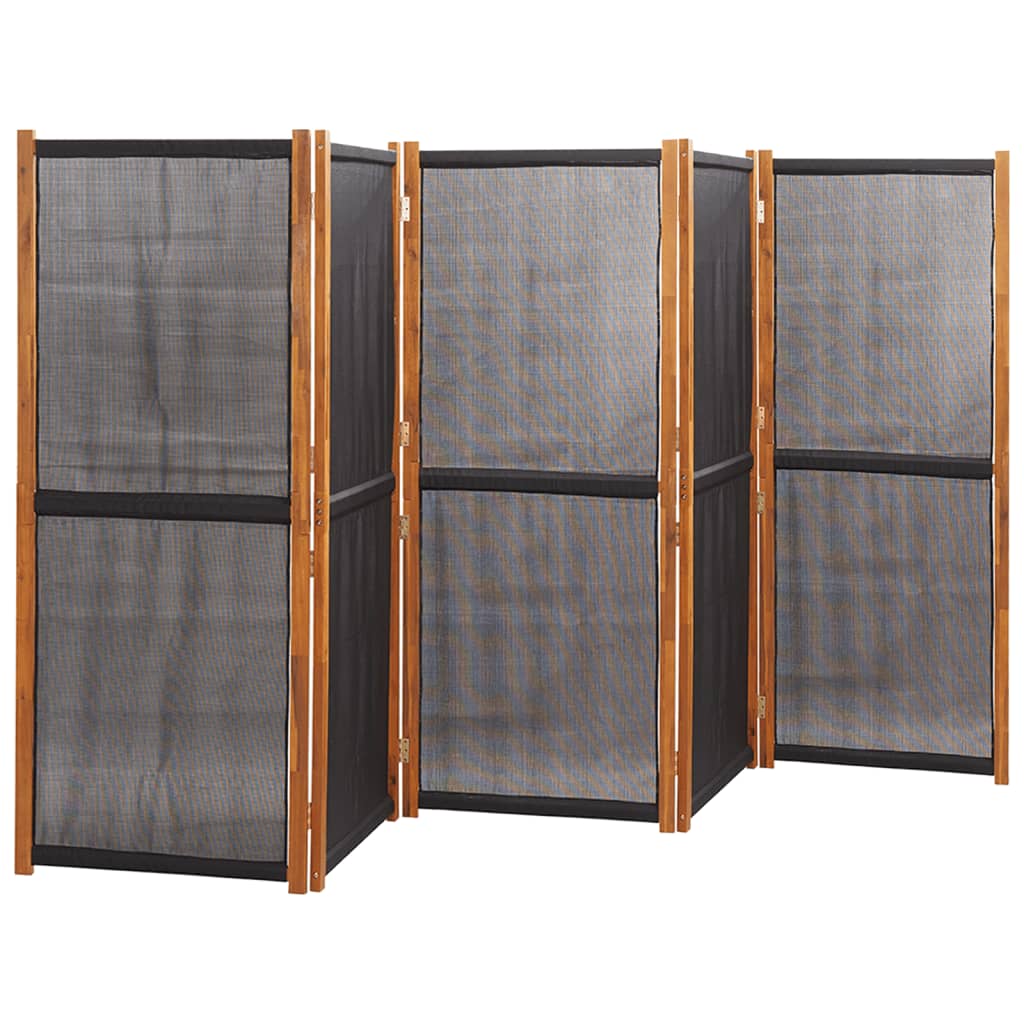 vidaXL 5-tlg. Raumteiler Schwarz 350x180 cm