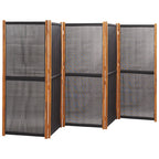 vidaXL 5-tlg. Raumteiler Schwarz 350x180 cm