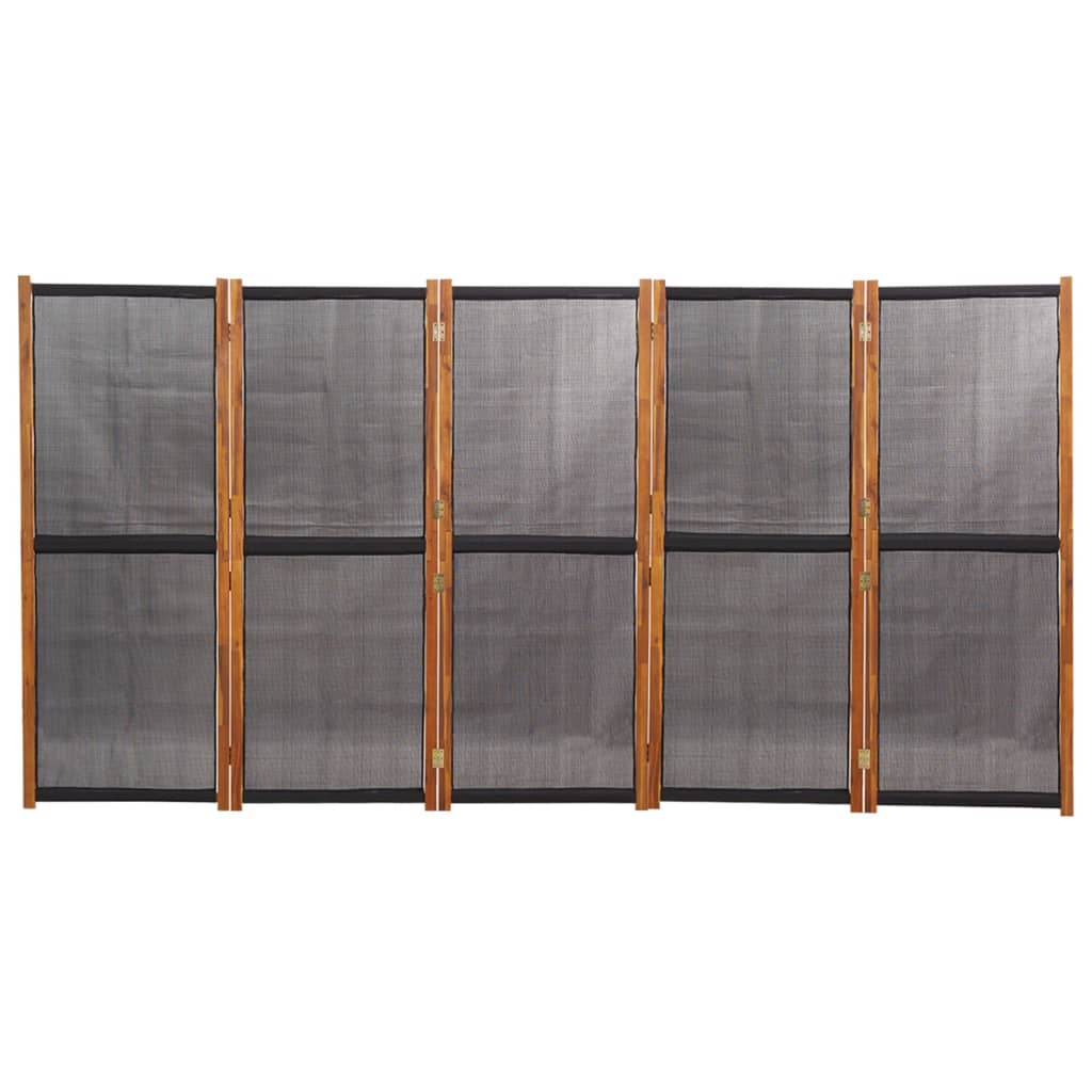 vidaXL 5-tlg. Raumteiler Schwarz 350x180 cm
