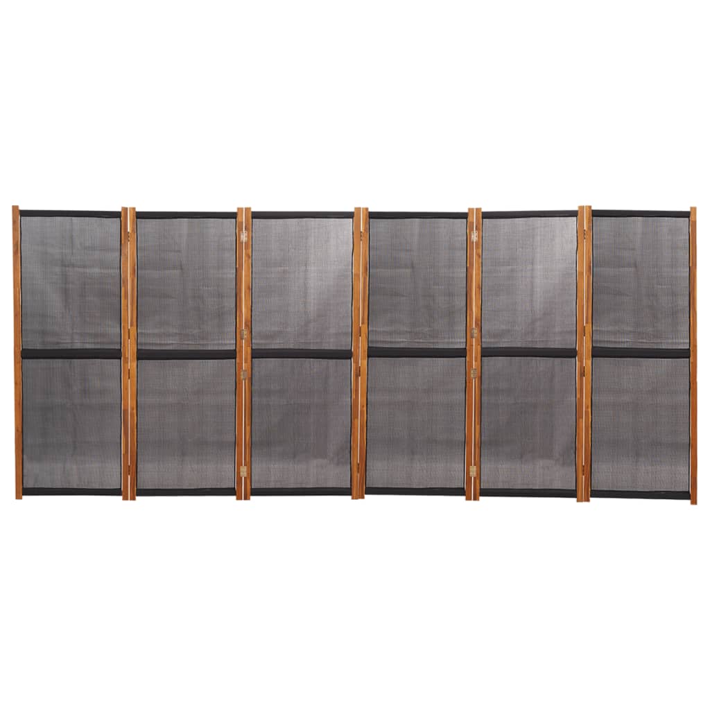 vidaXL 6-tlg. Raumteiler Schwarz 420x180 cm