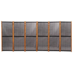 vidaXL 6-tlg. Raumteiler Schwarz 420x180 cm