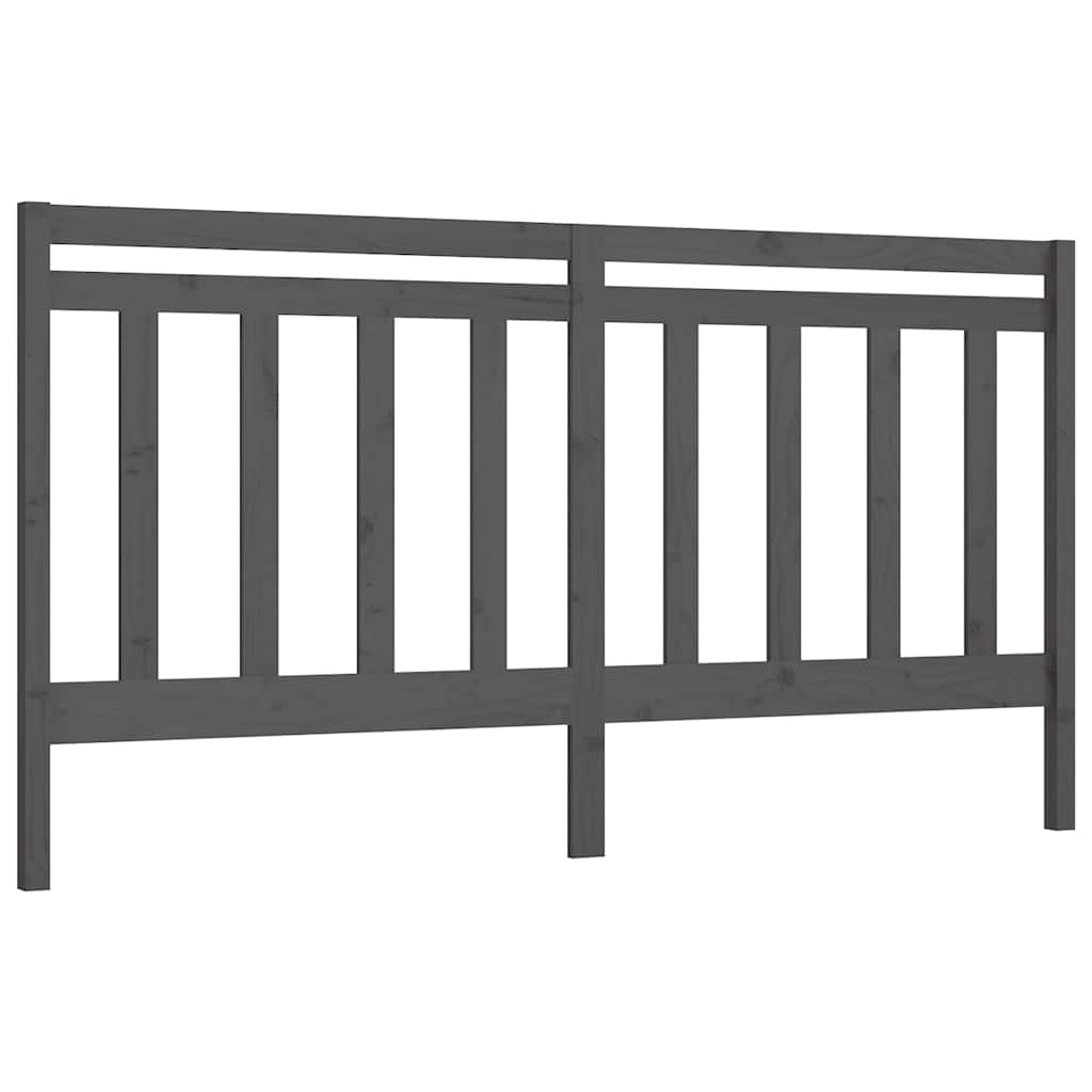 vidaXL Bett-Kopfteil Grau 206x4x100 cm Massivholz Kiefer