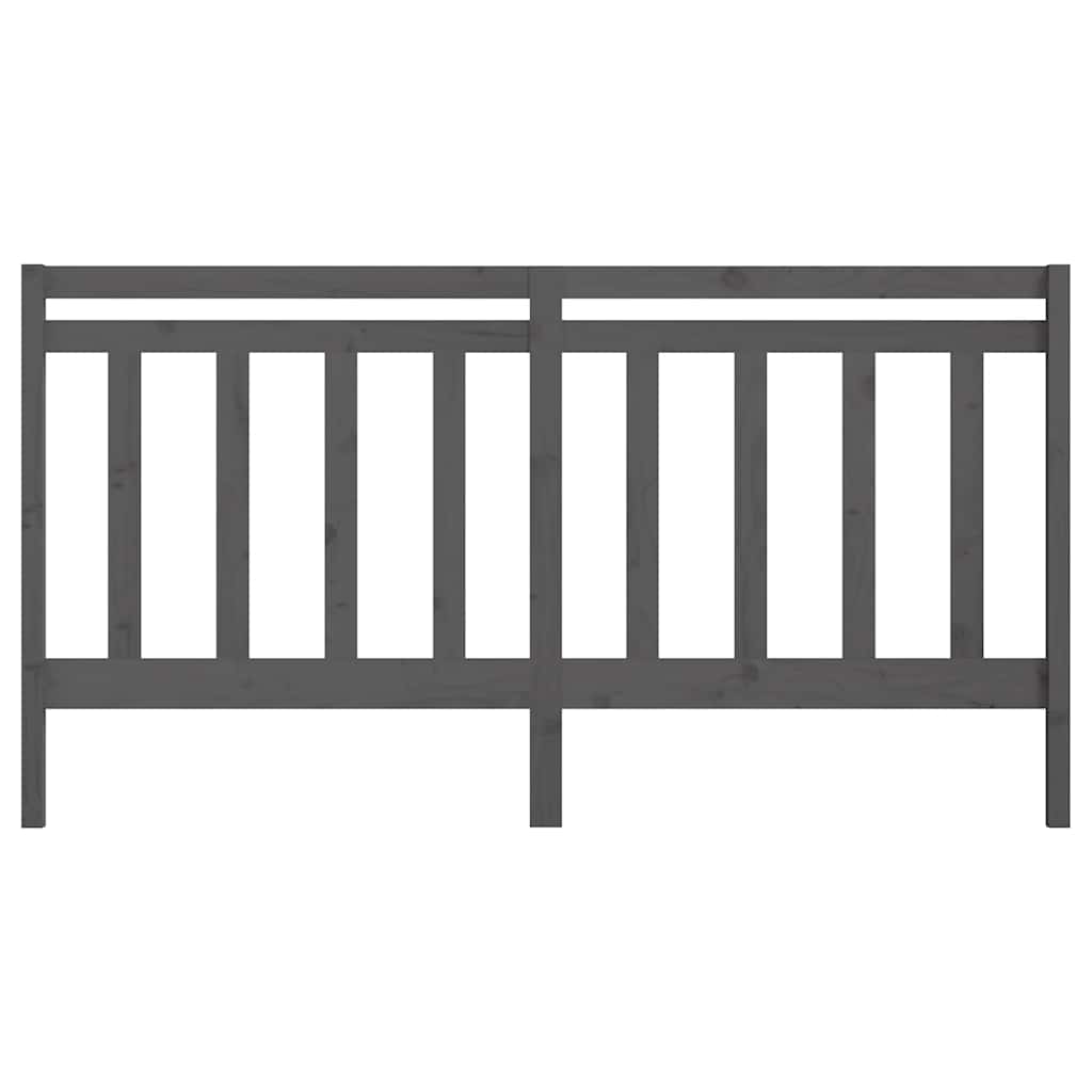 vidaXL Bett-Kopfteil Grau 206x4x100 cm Massivholz Kiefer