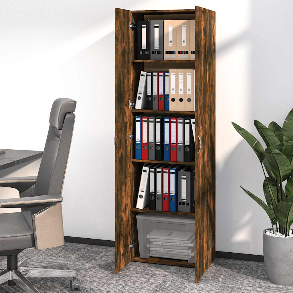 vidaXL Büroschrank Räuchereiche 60x32x190 cm Holzwerkstoff