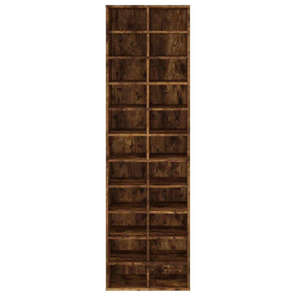 vidaXL Schuhregal Räuchereiche 54x34x183 cm Holzwerkstoff