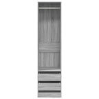 vidaXL Kleiderschrank mit Schubladen Grau Sonoma 50x50x200 cm
