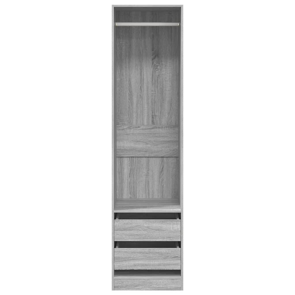 vidaXL Kleiderschrank mit Schubladen Grau Sonoma 50x50x200 cm