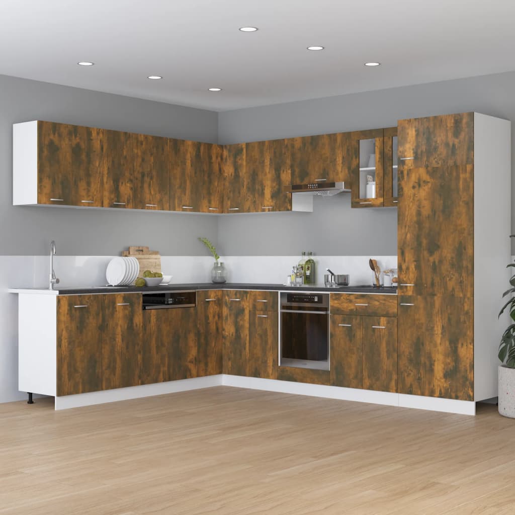 vidaXL Kühlumbauschrank Lyon Räuchereiche 60x57x207 cm Holzwerkstoff