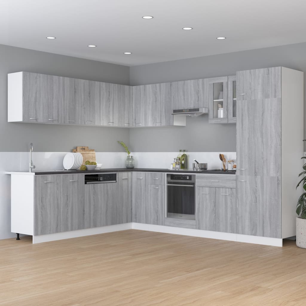 vidaXL Kühlumbauschrank Lyon Grau Sonoma 60x57x207 cm Holzwerkstoff