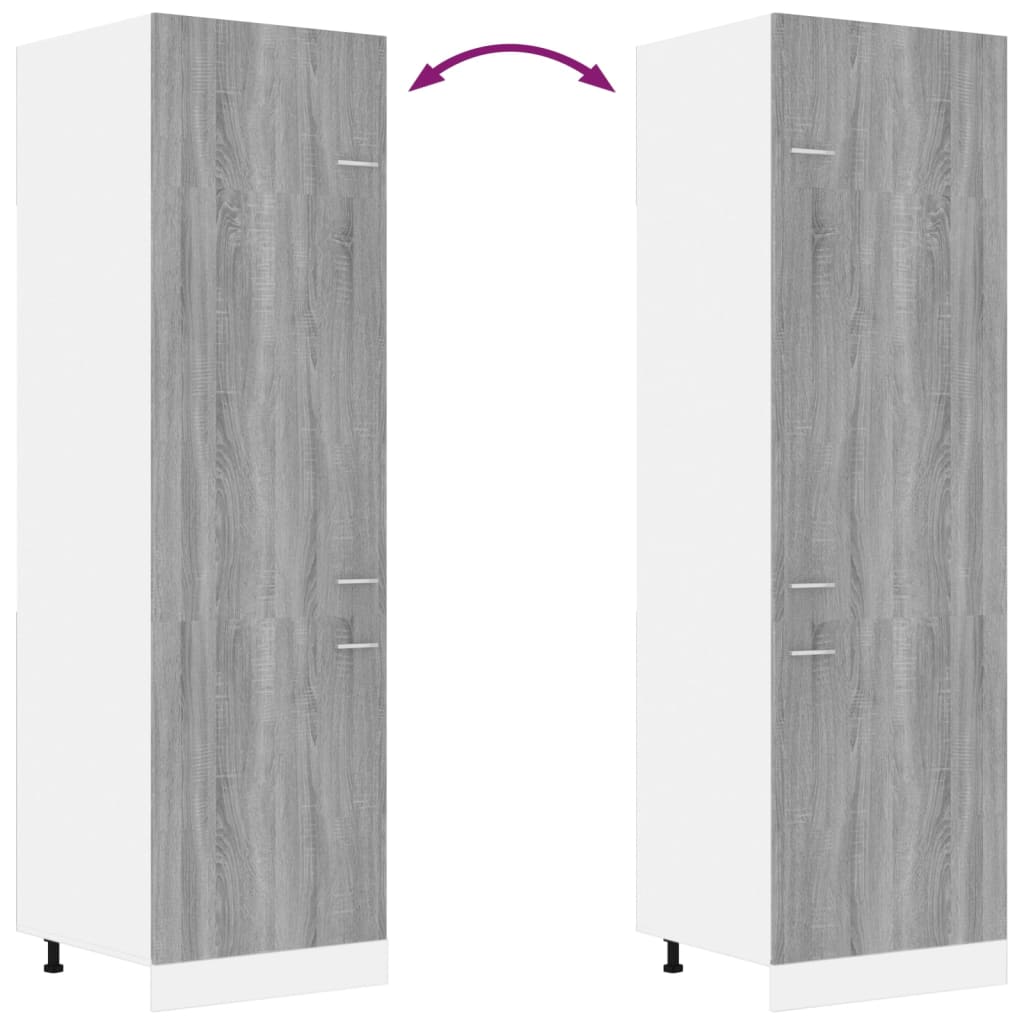 vidaXL Kühlumbauschrank Lyon Grau Sonoma 60x57x207 cm Holzwerkstoff