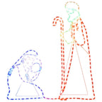 vidaXL LED-Silhouette Maria und Josef 264 LEDs 40x55&38x100 cm