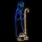 vidaXL LED-Silhouette Hirte und Lamm 168 LEDs 102,5x35 cm