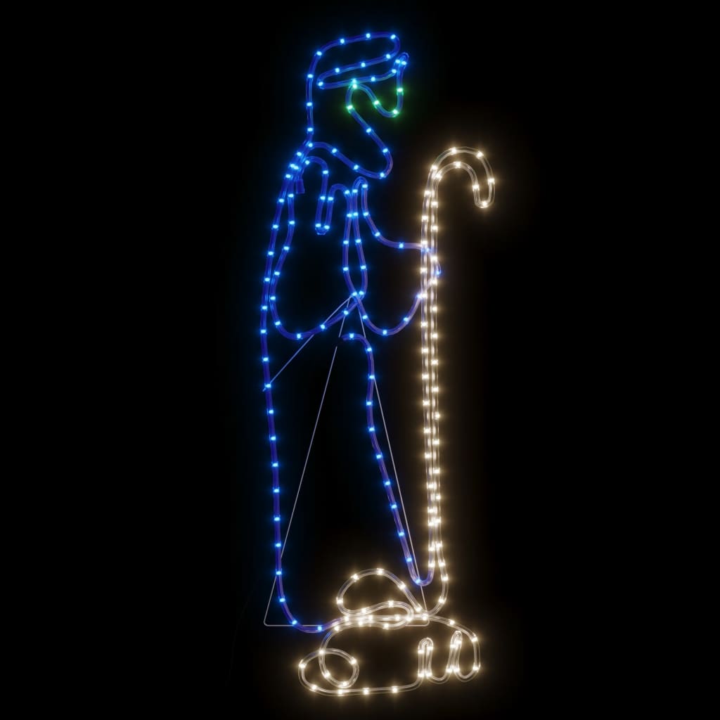 vidaXL LED-Silhouette Hirte und Lamm 168 LEDs 102,5x35 cm