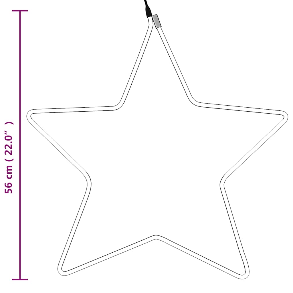 vidaXL LED-Silhouette Weihnachtsstern 48 LEDs Warmweiß 56 cm