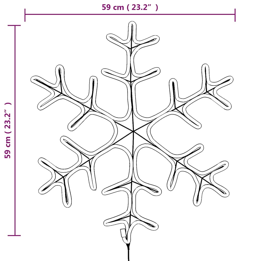 vidaXL LED-Silhouette Schneeflocke 144 LEDs Warmweiß 59x59 cm