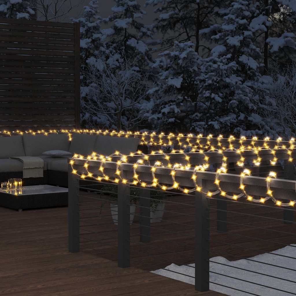 vidaXL Lichtschlauch 1200 LEDs Warmweiß 50 m PVC