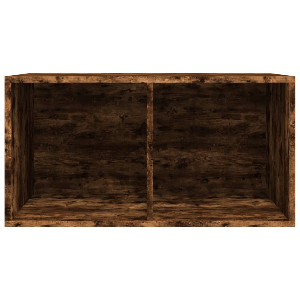 vidaXL Schallplatten-Box Räuchereiche 71x34x36 cm Holzwerkstoff