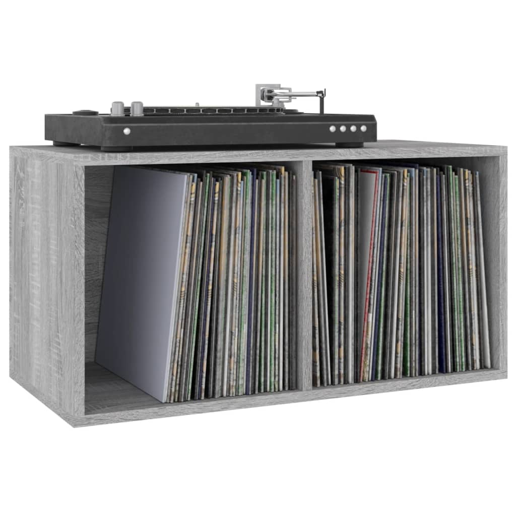 vidaXL Schallplatten-Box Grau Sonoma 71x34x36cm Holzwerkstoff