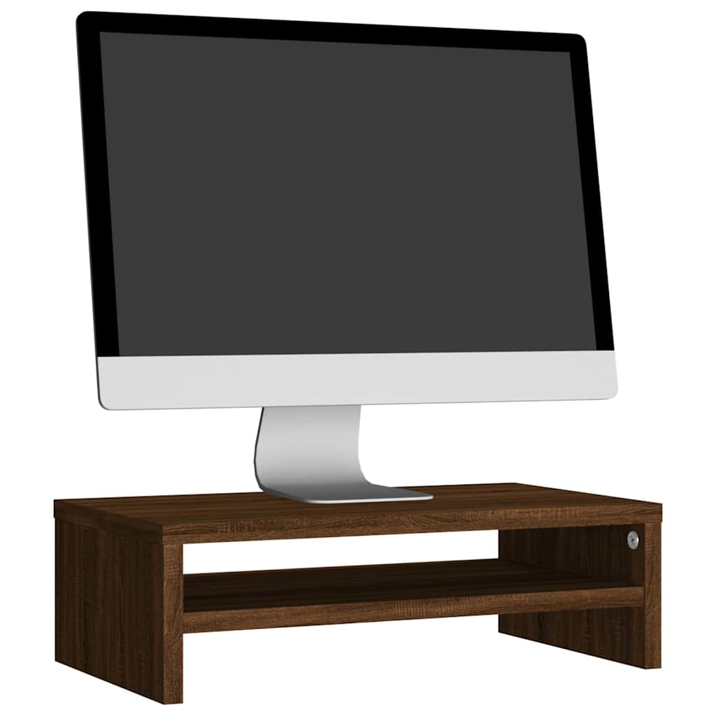 vidaXL Monitorständer Braun Eichen-Optik 42x24x13 cm Holzwerkstoff