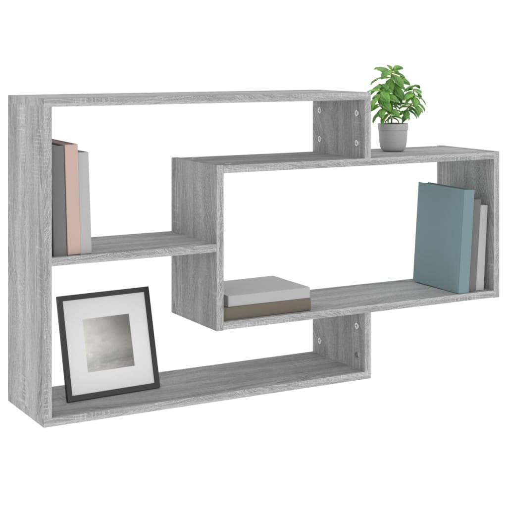 vidaXL Wandregal Grau Sonoma 104x20x58,5 cm Holzwerkstoff
