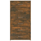 vidaXL Sideboard 6 Schubladen Räuchereiche 50x34x96 cm Holzwerkstoff