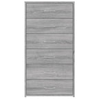 vidaXL Sideboard mit 6 Schubladen Grau Sonoma 50x34x96cm Holzwerkstoff