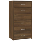 vidaXL Sideboard mit 6 Schubladen Braun Eichen-Optik 50x34x96 cm
