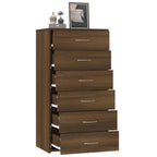vidaXL Sideboard mit 6 Schubladen Braun Eichen-Optik 50x34x96 cm