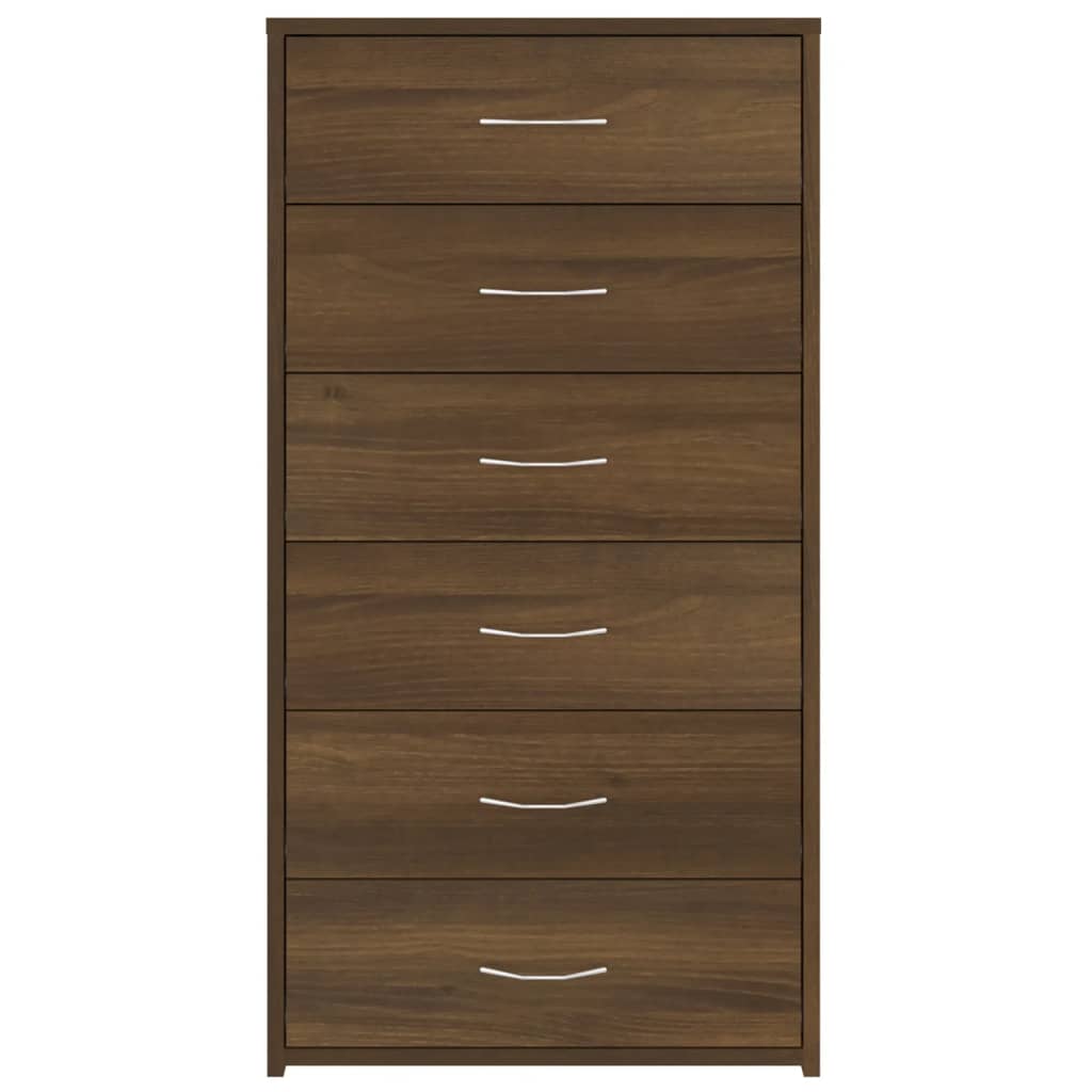 vidaXL Sideboard mit 6 Schubladen Braun Eichen-Optik 50x34x96 cm