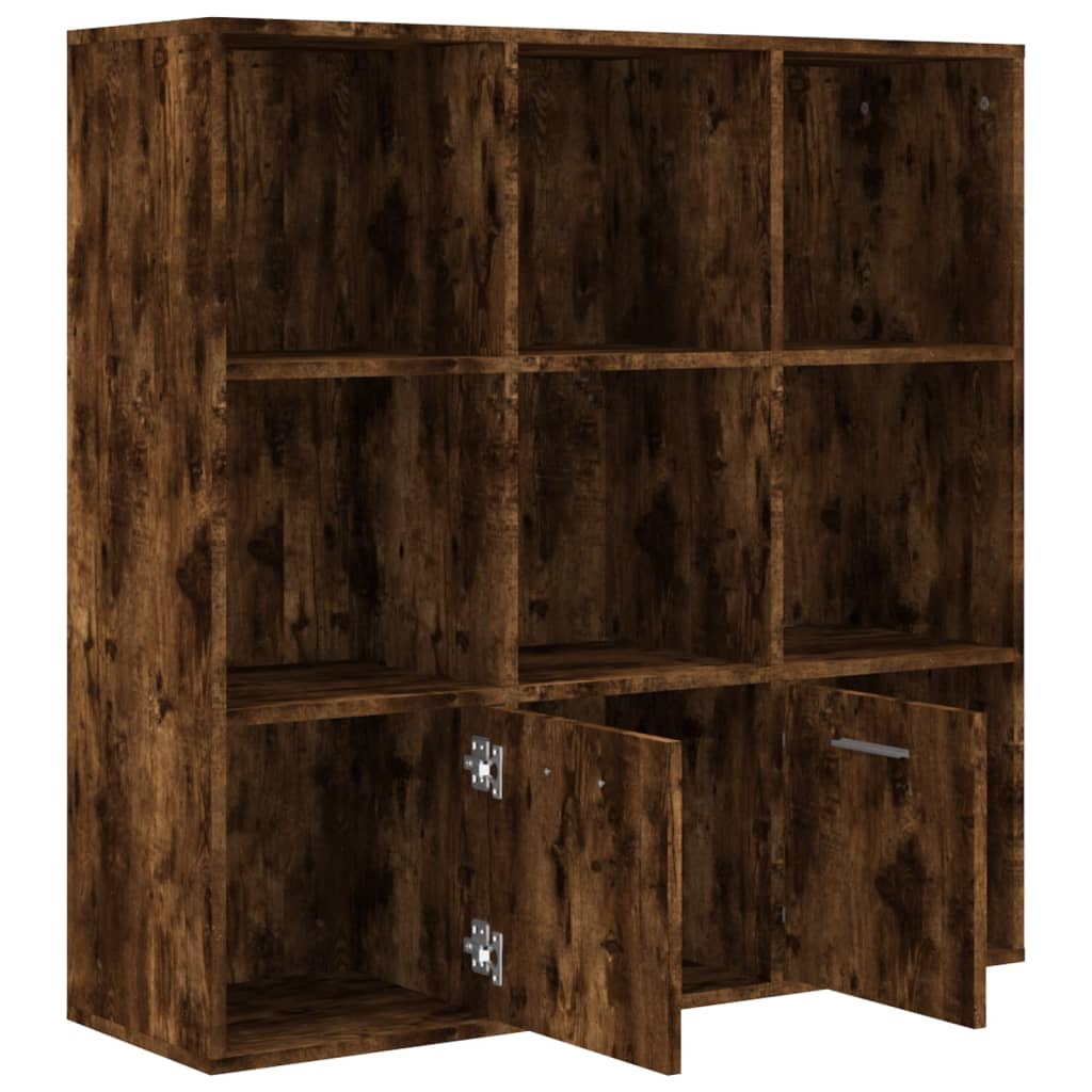 vidaXL Bücherschrank Räuchereiche 98x30x98 cm