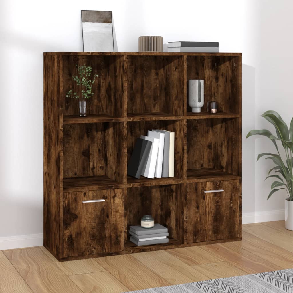 vidaXL Bücherschrank Räuchereiche 98x30x98 cm