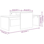 vidaXL Couchtisch-Set Grau Sonoma 100x48x40 cm Holzwerkstoff