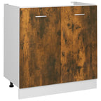 vidaXL Spülenunterschrank Lyon Räuchereiche 80x46x81,5 cm Holzwerkstoff