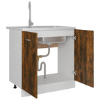 vidaXL Spülenunterschrank Lyon Räuchereiche 80x46x81,5 cm Holzwerkstoff