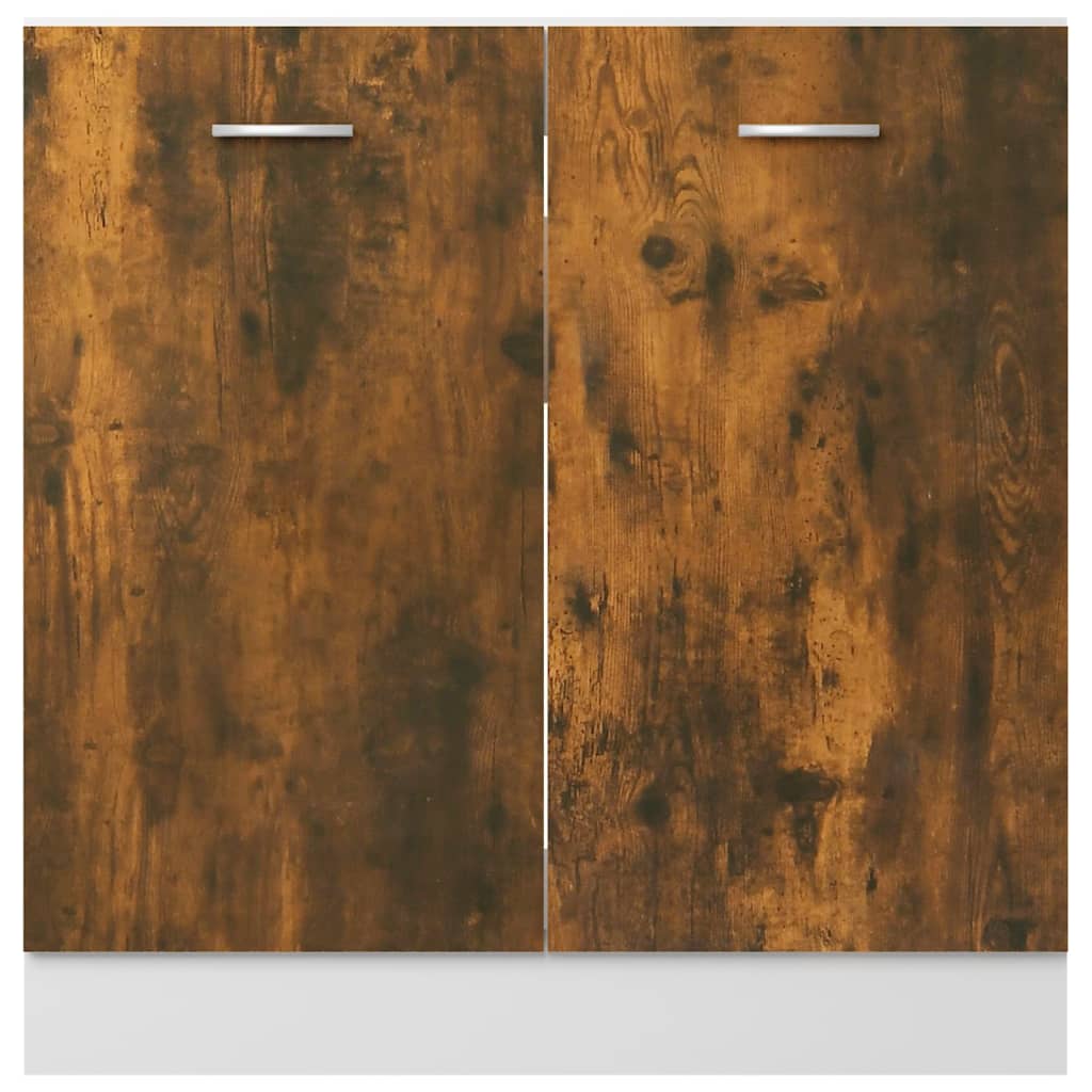 vidaXL Spülenunterschrank Lyon Räuchereiche 80x46x81,5 cm Holzwerkstoff