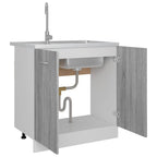 vidaXL Spülenunterschrank Lyon Grau Sonoma 80x46x81,5 cm Holzwerkstoff