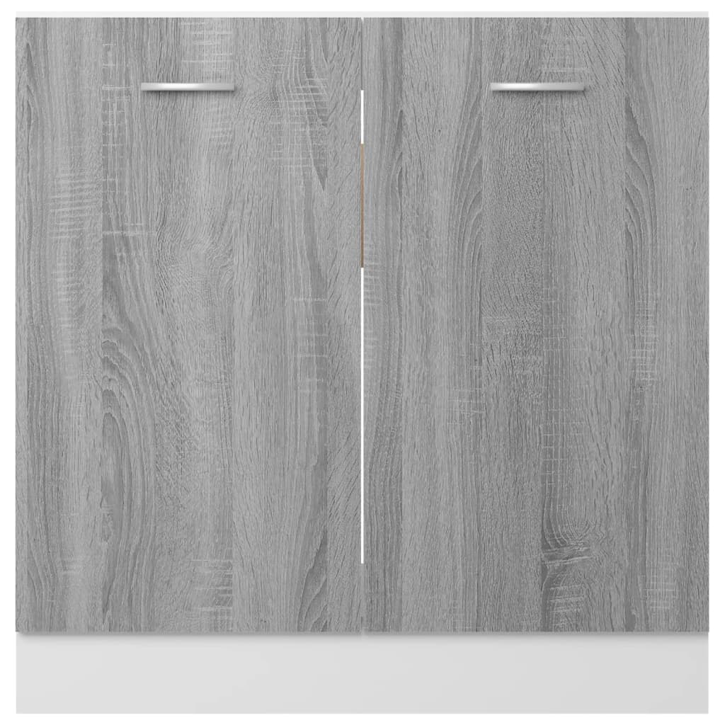 vidaXL Spülenunterschrank Lyon Grau Sonoma 80x46x81,5 cm Holzwerkstoff
