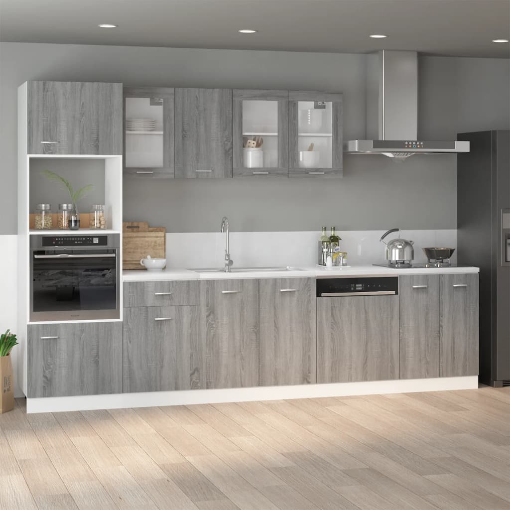 vidaXL Spülenunterschrank Lyon Grau Sonoma 80x46x81,5 cm Holzwerkstoff
