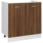 vidaXL Spülenunterschrank Lyon Braun Eiche-Optik 80x46x81,5cm Holzwerkstoff