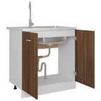 vidaXL Spülenunterschrank Lyon Braun Eiche-Optik 80x46x81,5cm Holzwerkstoff