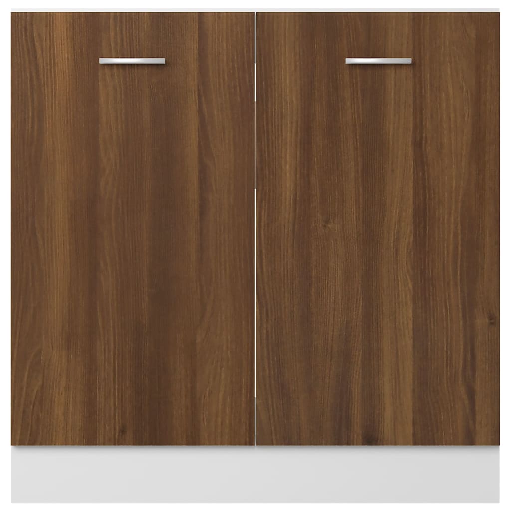vidaXL Spülenunterschrank Lyon Braun Eiche-Optik 80x46x81,5cm Holzwerkstoff