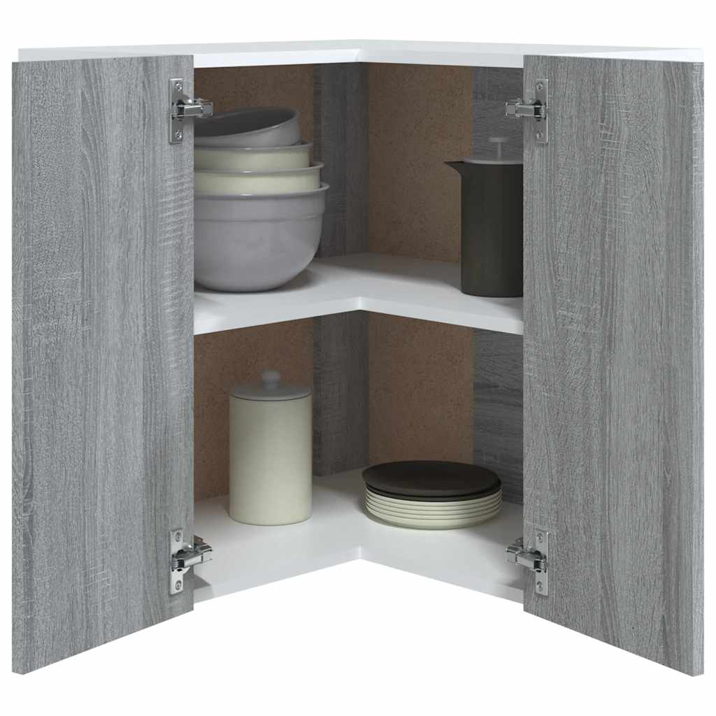 vidaXL Eck-Hängeschrank Lyon Grau Sonoma 57x57x60 cm Holzwerkstoff
